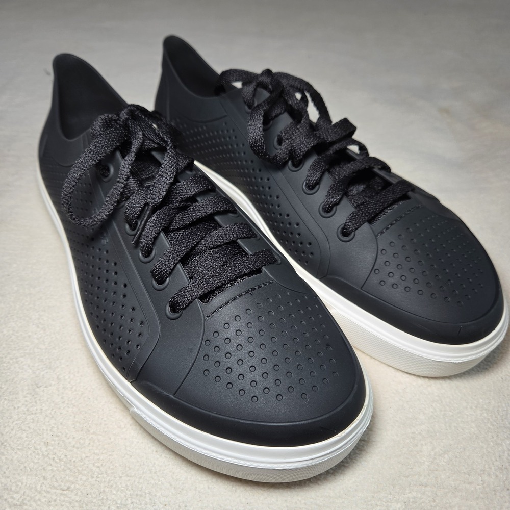 CROCS Citilane Roka Court Sneakers Men's 11 Black Waterproof Lace Up Comfort